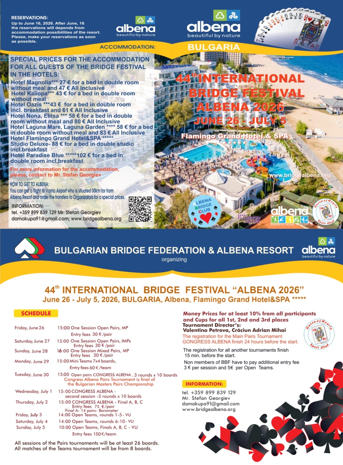 44th Albena International Bridge Festival 2026 – invitation
